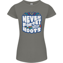 Never Forget Your Roots Africa Juneteenth Womens Petite Cut T-Shirt Charcoal