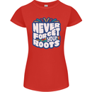 Never Forget Your Roots Africa Juneteenth Womens Petite Cut T-Shirt Red