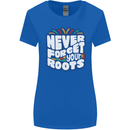 Never Forget Your Roots Africa Juneteenth Womens Wider Cut T-Shirt Royal Blue