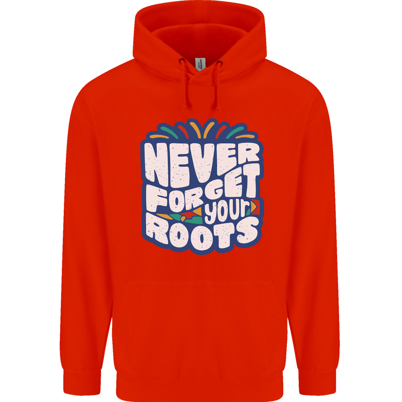 Never Forget Your Roots African Black Lives Matter Childrens Kids Hoodie Bright Red