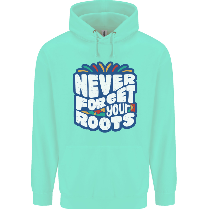 Never Forget Your Roots African Black Lives Matter Childrens Kids Hoodie Peppermint
