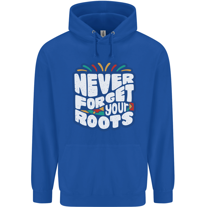 Never Forget Your Roots African Black Lives Matter Childrens Kids Hoodie Royal Blue