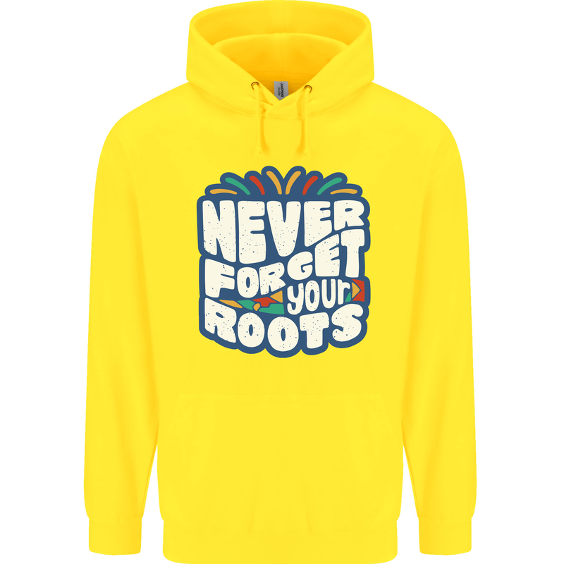 Never Forget Your Roots African Black Lives Matter Childrens Kids Hoodie Yellow