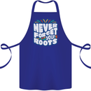 Never Forget Your Roots African Black Lives Matter Cotton Apron 100% Organic Royal Blue