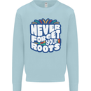 Never Forget Your Roots African Black Lives Matter Kids Sweatshirt Jumper Light Blue