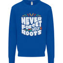 Never Forget Your Roots African Black Lives Matter Kids Sweatshirt Jumper Royal Blue