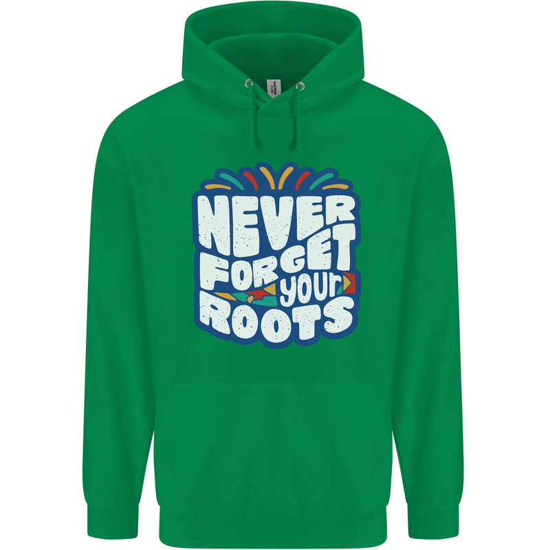 Never Forget Your Roots African Black Lives Matter Mens 80% Cotton Hoodie Irish Green