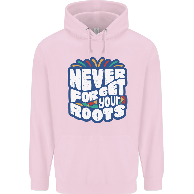 Never Forget Your Roots African Black Lives Matter Mens 80% Cotton Hoodie Light Pink