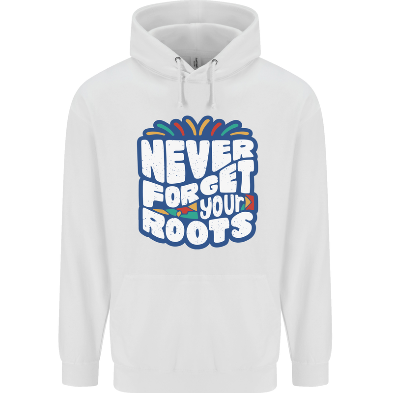 Never Forget Your Roots African Black Lives Matter Mens 80% Cotton Hoodie White