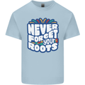 Never Forget Your Roots African Black Lives Matter Mens Cotton T-Shirt Tee Top Light Blue