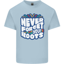 Never Forget Your Roots African Black Lives Matter Mens Cotton T-Shirt Tee Top Light Blue