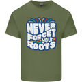 Never Forget Your Roots African Black Lives Matter Mens Cotton T-Shirt Tee Top Military Green
