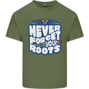 Never Forget Your Roots African Black Lives Matter Mens Cotton T-Shirt Tee Top Military Green