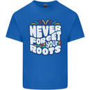 Never Forget Your Roots African Black Lives Matter Mens Cotton T-Shirt Tee Top Royal Blue
