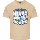 Never Forget Your Roots African Black Lives Matter Mens Cotton T-Shirt Tee Top Sand