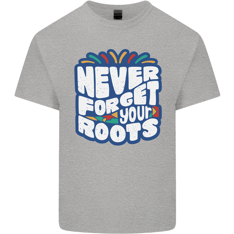 Never Forget Your Roots African Black Lives Matter Mens Cotton T-Shirt Tee Top Sports Grey