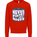 Never Forget Your Roots African Black Lives Matter Mens Sweatshirt Jumper Bright Red
