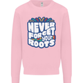 Never Forget Your Roots African Black Lives Matter Mens Sweatshirt Jumper Light Pink
