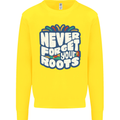 Never Forget Your Roots African Black Lives Matter Mens Sweatshirt Jumper Yellow