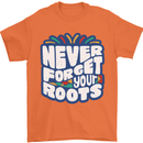 Never Forget Your Roots African Black Lives Matter Mens T-Shirt 100% Cotton Orange