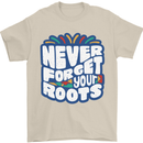 Never Forget Your Roots African Black Lives Matter Mens T-Shirt 100% Cotton Sand