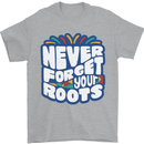 Never Forget Your Roots African Black Lives Matter Mens T-Shirt 100% Cotton Sports Grey