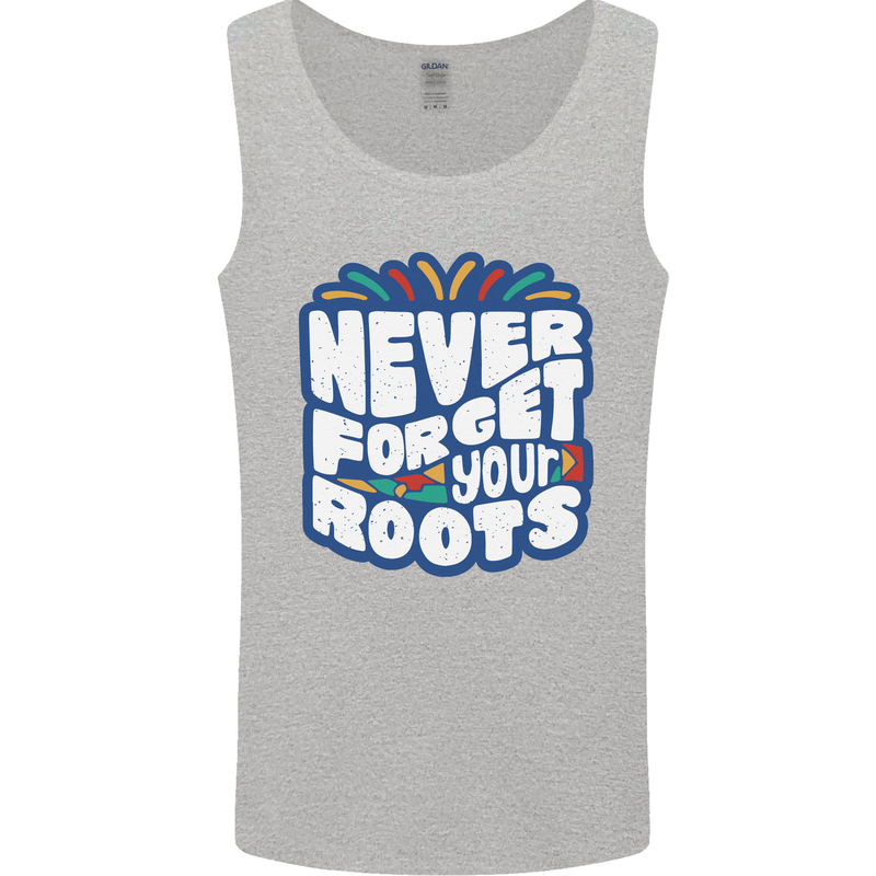 Never Forget Your Roots African Black Lives Matter Mens Vest Tank Top Sports Grey