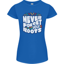 Never Forget Your Roots African Black Lives Matter Womens Petite Cut T-Shirt Royal Blue