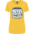 Never Forget Your Roots African Black Lives Matter Womens Wider Cut T-Shirt Yellow