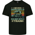 Never Underestimate an Old Man With a Train Kids T-Shirt Childrens Black