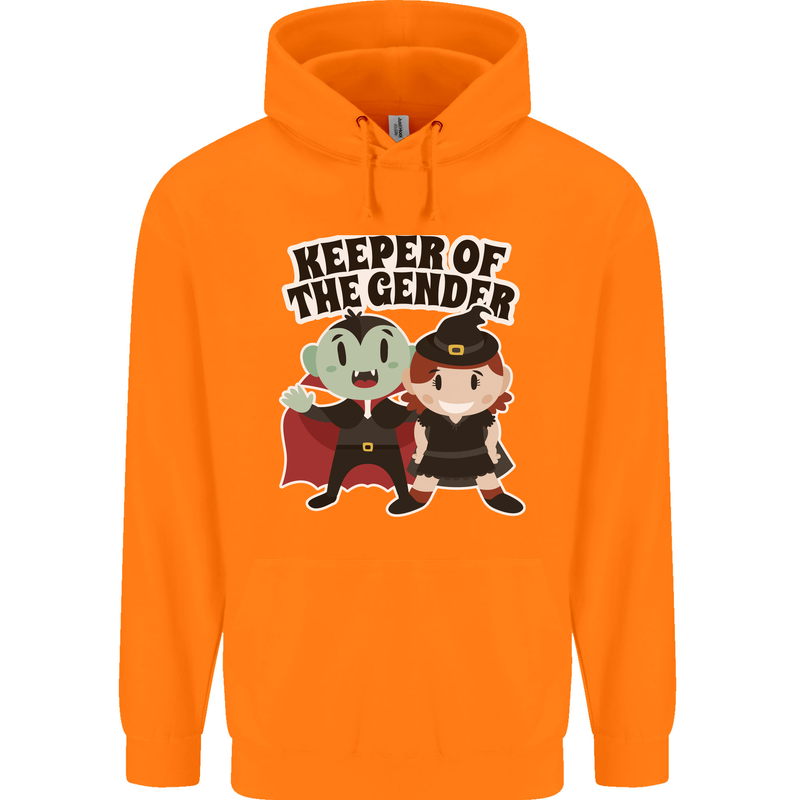 New Baby Gender Witch or Vampire Pregnancy Childrens Kids Hoodie Orange