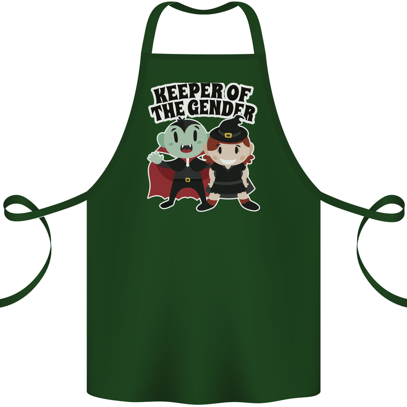 New Baby Gender Witch or Vampire Pregnancy Cotton Apron 100% Organic Forest Green