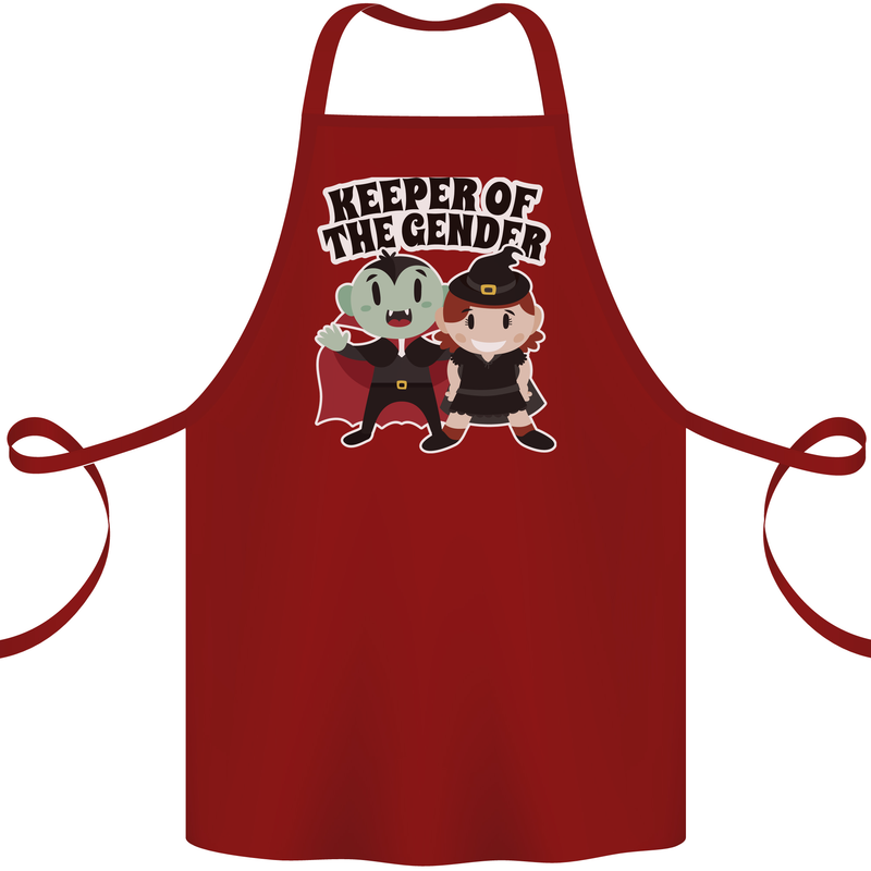 New Baby Gender Witch or Vampire Pregnancy Cotton Apron 100% Organic Maroon