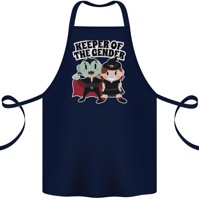 New Baby Gender Witch or Vampire Pregnancy Cotton Apron 100% Organic Navy Blue