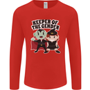 New Baby Gender Witch or Vampire Pregnancy Mens Long Sleeve T-Shirt Red