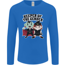 New Baby Gender Witch or Vampire Pregnancy Mens Long Sleeve T-Shirt Royal Blue