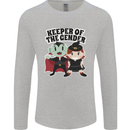 New Baby Gender Witch or Vampire Pregnancy Mens Long Sleeve T-Shirt Sports Grey