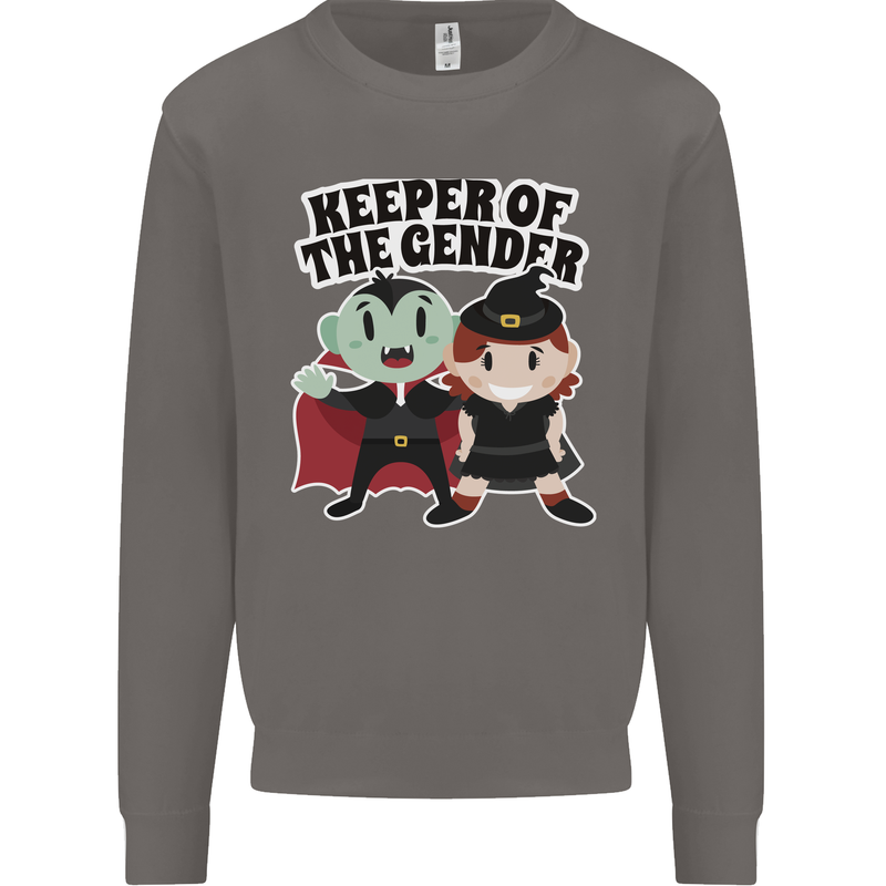 New Baby Gender Witch or Vampire Pregnancy Mens Sweatshirt Jumper Charcoal