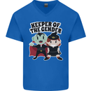 New Baby Gender Witch or Vampire Pregnancy Mens V-Neck Cotton T-Shirt Royal Blue