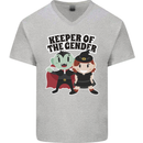 New Baby Gender Witch or Vampire Pregnancy Mens V-Neck Cotton T-Shirt Sports Grey
