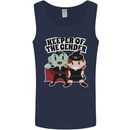 New Baby Gender Witch or Vampire Pregnancy Mens Vest Tank Top Navy Blue