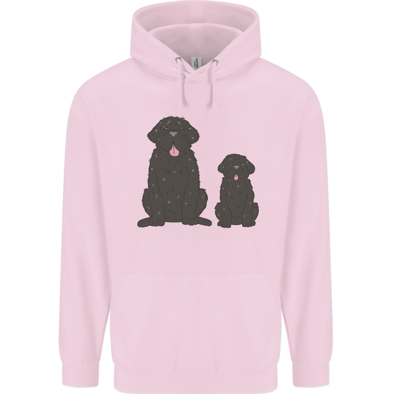 Newfoundland Dog With Puppy Childrens Kids Hoodie Light Pink
