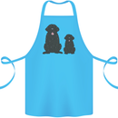 Newfoundland Dog With Puppy Cotton Apron 100% Organic Turquoise