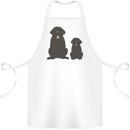 Newfoundland Dog With Puppy Cotton Apron 100% Organic White