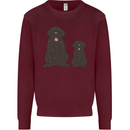 Newfoundland Dog With Puppy Kids Sweatshirt Jumper Maroon
