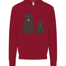 Newfoundland Dog With Puppy Kids Sweatshirt Jumper Red