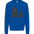 Newfoundland Dog With Puppy Kids Sweatshirt Jumper Royal Blue