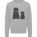 Newfoundland Dog With Puppy Kids Sweatshirt Jumper Sports Grey