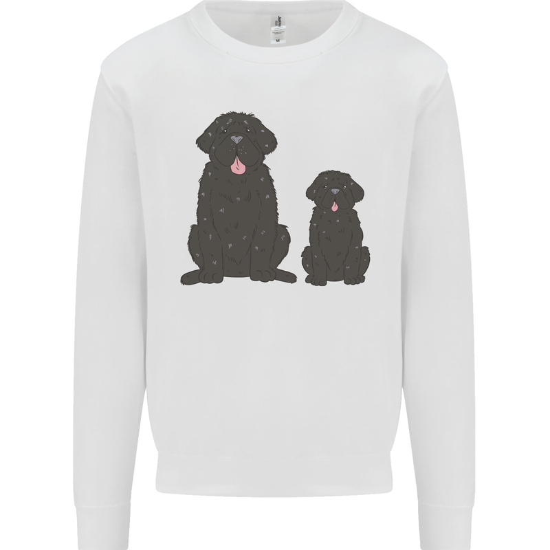 Newfoundland Dog With Puppy Kids Sweatshirt Jumper White