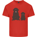 Newfoundland Dog With Puppy Kids T-Shirt Childrens Red